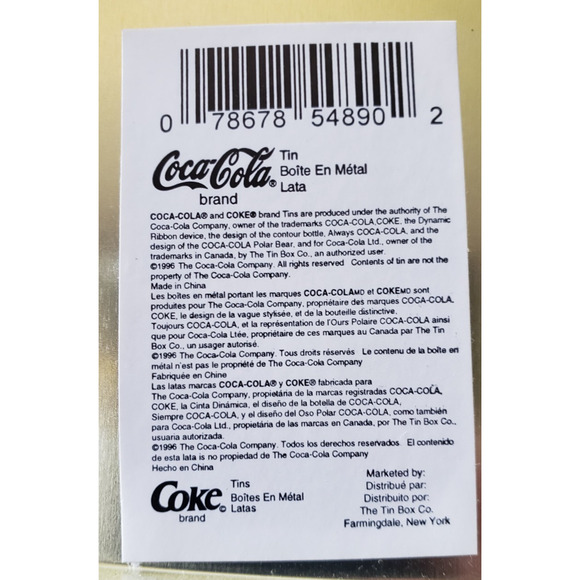 1995 Vintage Coca-Cola Soda Jerk Black and Red Hinged Tin - Picture 8 of 8